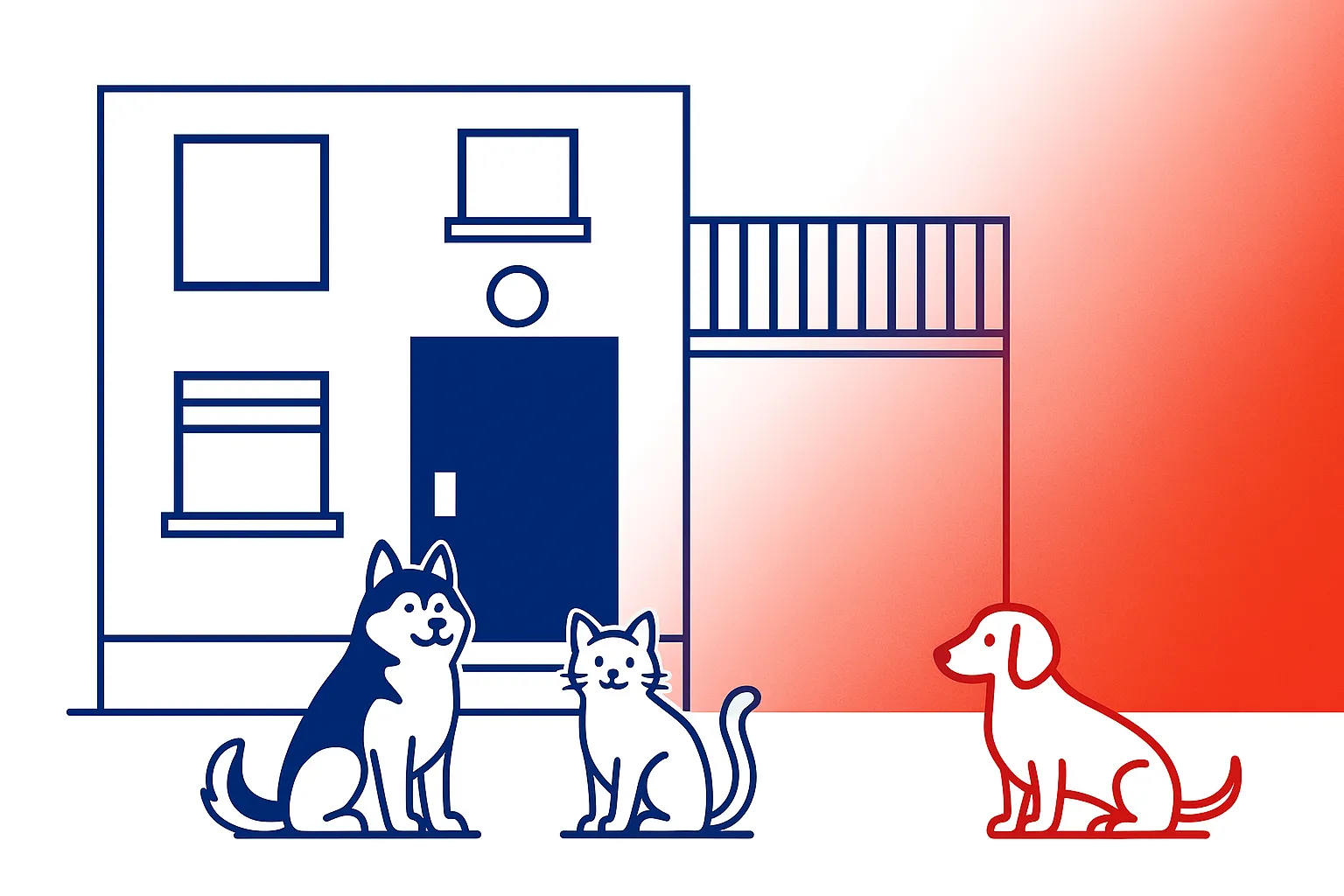 Animali in condominio davanti a un edificio condominiale.